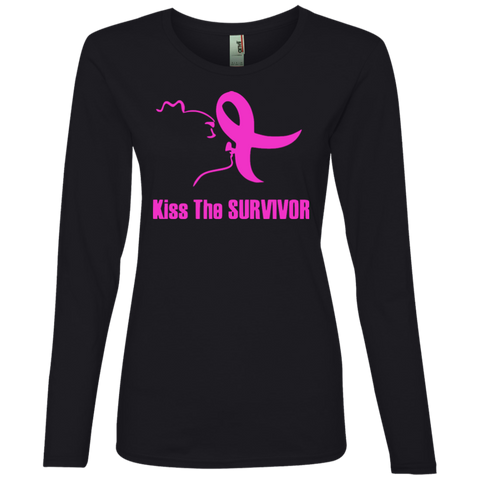 Kiss The Survivor Anvil Ladies' Lightweight LS T-Shirt