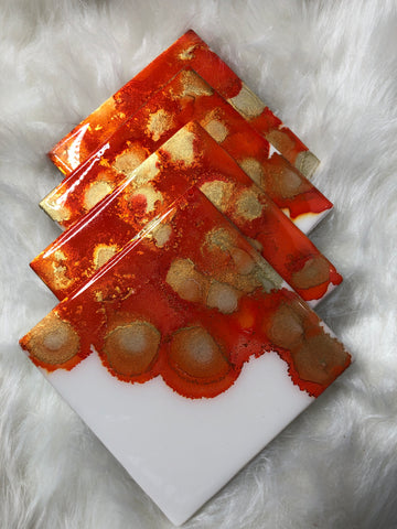 Coaster Orange & Gold